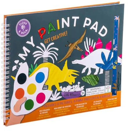 Floss & Rock Dino Kids My Painting Pad Set mit 8 Bildern, 8 Farbpaletten und einem Pinsel