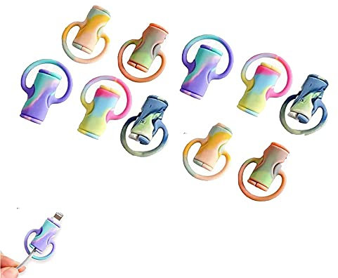 2 in 1 Data Cable Protector Cover, Cute Silicone Data Cable Winder, Cute Cable Winder Protection Tool, USB Charger Cable Saver for Most Cellphone Data Lines (10PCS)