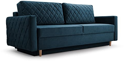 Fabryka Mebli Idźczak Schlafsofa Sofa Lenola Couch Ausklappbares Schlaffunktion Bettkasten - Kissen Bettzeugbehälter Hilfsautomat Wohnzimmer Gästezimmer Modern Design (Noel 16)