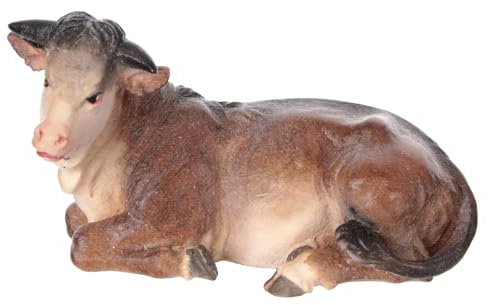 Liegender Ochse, Mahlknecht Krippe, Ahornholz, Grödnertal, für 9,5 cm Krippe