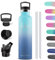 HoneyHolly Vakuum Isolierte Trinkflasche Edelstahl 1000ML, BPA Frei Wasserflasche Auslaufsicher Thermosflasche, Thermoskanne kohlensäure geeignet für Schule, Sport, Fahrrad, Fitness, Outdoor