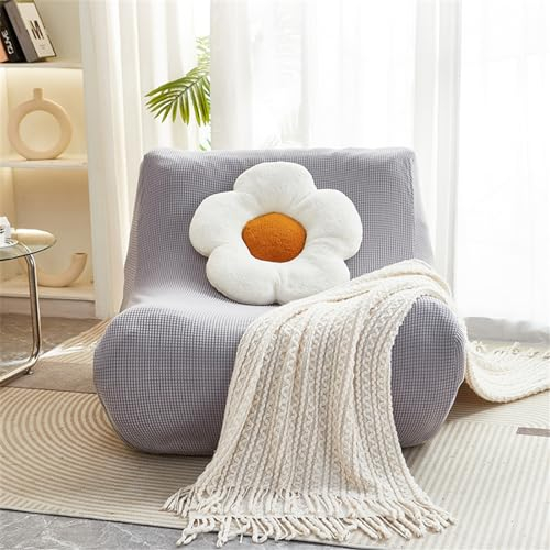 Mateju Stretch Lazy Sofabezug 1 Sitzer Sofabezug ohne Armlehnen Sofahusse Schonbezug Jacquard Einfarbig Weicher Sofa Überzug Sofaüberwurf Sofaschoner Hund Katze Sofaschutz (Hellgrau,1-Sitzer)