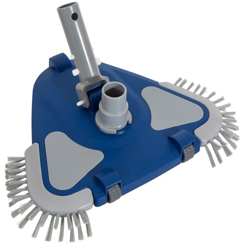 POOLAZA Tête d'aspirateur de piscine lestée, Accessoires Piscine, avec raccord de tuyau pivotant de 3,8 cm, brosses inférieures et latérales, têtes d'aspiration pour piscines creusées, hors sol