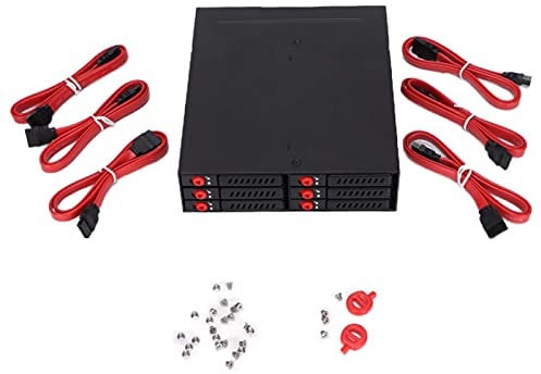 6 Bay Hard Drive Enclosure, Hard Disk Case, Hard Disk Box, Hard Disk Enclosure, Stable and Durable, Portable HDD Case for Efficient Heat Dissipation