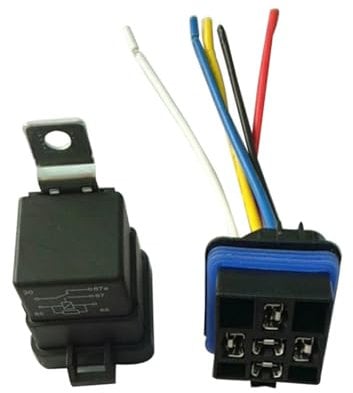 CALLARON 40a Poliges Relais Mit Kabeln Sockel Basis Halter Auto Motor Teile Für Fahrzeugmodifikationen Und Sicherheitsschutz