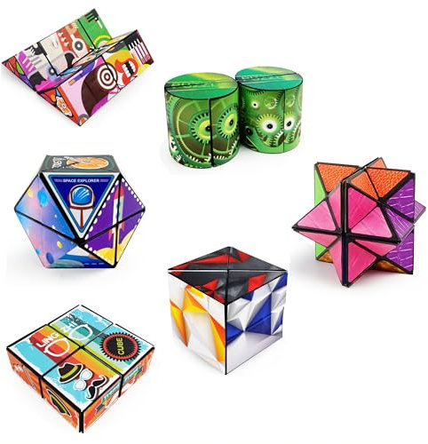 Mauepersu Magic Cubes, 6 in 1 3D Sternenklarer Himmel Zauberwürfel, Infinity Würfel Transformierende, Puzzle Cubes, Würfel Spielzeug zum Stressabbau, Kreative Geschenke für Kinder Erwachsene