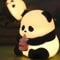 Panda Nachtlicht Kinder, Silikon Led Nachtlicht Baby Stilllicht Dimmbar mit Timer, Aufladbar Nachtlampe Touch Kinder, Kawaii Deko Baby nachtlicht Kinderzimmer, Panda Geschenk für Mädchen Jungen