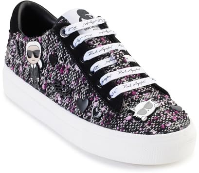 KARL LAGERFELD Damen Cate Shoes – Sneakers for Women with Iconic Klp Pins Sneaker, Multi/Schwarz, 36 EU