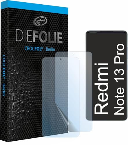 Crocfol für Redmi Note 13 Pro - [2 St.] Schutzfolie vom Testsieger - selbstheilende Premium 5D Langzeit Premium Schutzfolie (Case-Friendly)