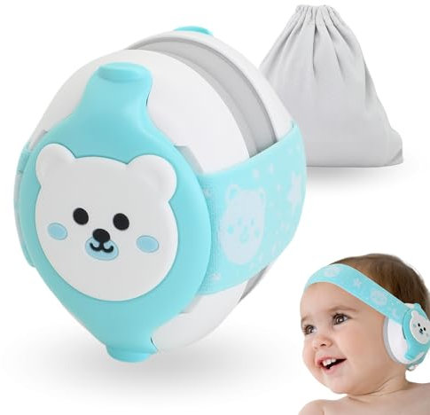 BELLEBEBE - Cuffie Neonato Antirumore - 0-36 Mesi - Ipoallergenico e Senza BPA - Certificato EN352-1, RoHS, CPC - Fascia Regolabile e Borsa da Trasporto