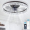 Finktonglan Ventiladores de techo modernos con iluminación y mando a distancia, 50 cm Ventilador de techo LED regulable con 6 velocidades Ventilador de dormitorio con luz de techo Café Oro