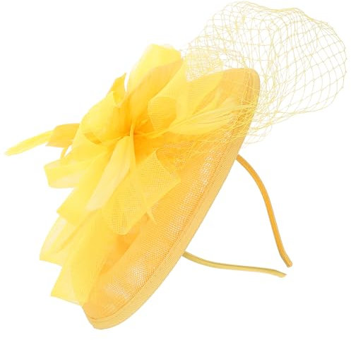Holibanna Fascinator Stirnband für Damen Vintage-netzgewebe-Kopfschmuck für Hochzeiten Teepartys Abnehmbare Haarspange Elastisch Passend zu Verschiedenen Outfits