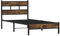 vidaXL Bettgestell, Bett mit Kopfteil, Bettrahmen mit Lattenrost Mittelfüßen, Metallbett Einzelbett für Schlafzimmer, Sonoma-Eiche 100x200cm