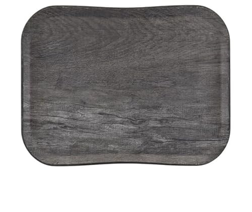 Cambro VersaTray Century Non-slip grey Oak Textured Wood Effect - 360x460mm | Wood effect textured surface provides an authentic rustic look while keeping tableware stable on busy food service counters.