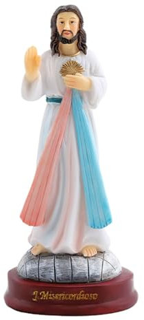 Jesus Figur Deko Ohne Kreuz Jesus Statue aus Harz Heiligenfigur Jesus Christus Desktop Ornamente Weihnachtsdeko Kunstharz Spirituelle Skulptur Dekoration (Weiß)