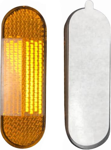 WANGENPING 2 Stück Selbstklebend Rückstrahler Fahrrad, 24x96 mm Seitenreflektor, Gabel Reflektor, Motorrad Reflektoren Aufkleber, Gelb Seitliche Rückstrahler, für Motorrad Fahrrad