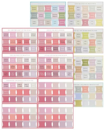 MYGLOAR Laminierte Bibel-Etiketten, 240 Stück - Christliche Geschenke - Bibel-Zubehör - Marker Mit Großen Buchstaben - Rosa Etiketten - Studien-Zubehör