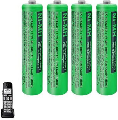 400mAh AAA Akku für Telefon, AAA Batterien wiederaufladbar für schnurlose Telefone, 1.2V NI-MH Akku 400mAh für Panasonic Gigaset Mobilteile- 4 Stück