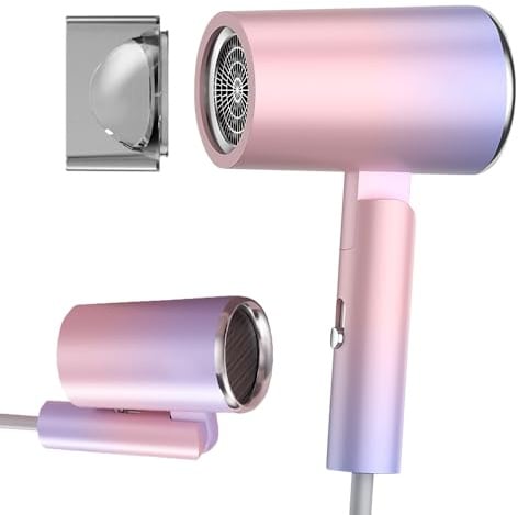 Seche Cheveux Voyage, 2400w Mini Seche Cheveux, Professionnel Sèche-Cheveux Lonique, Sèche Cheveux Léger Portable, Avec 3 Modes Réglables, Pour Voyages, Maison, Salon