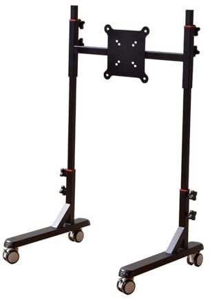 QICBYING Mobiler TV-Wagenständer Mit Rädern - Rennsimulator-LCD-TV-Bodenständer - Monitor-/Mobiler TV-Ständer, Höhenverstellbare Rollende TV-Halterung, Für 32- Bis 55-Zoll-Bildschirme