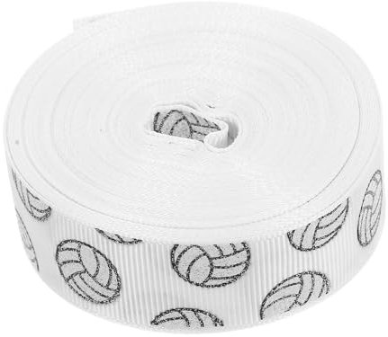 PartyKindom Sportliches Volleyball-satinband Glitzerndes Bastelband Für -dekoration Für Schulveranstaltungen Partys Und Volleyball-accessoires Weiß