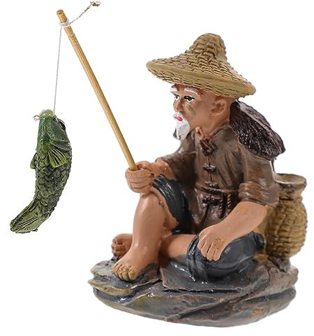 VICASKY Resina Cinese Retro Statua Per Acquari E Giardino Figure Decorative Per Stagno E Paesaggio Scelta Di Colore Casuale Gioielli D'Acquario Di Alta Qualità