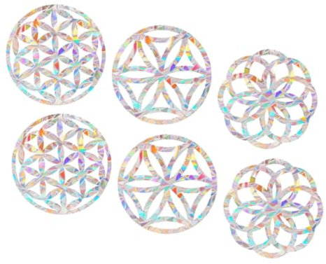 2 Sätze Prismatische Fensteraufkleber Antikollisions Aufkleber Selbsthaftend Dekorative Suncatcher für Fensterdekoration nicht Klebende Folie für Raumgestaltung