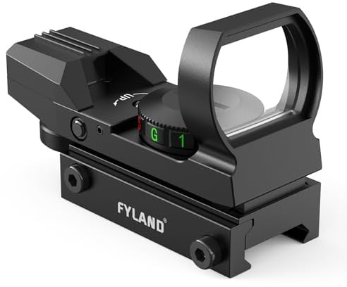 Fyland Red Dot Visier-Rotpunktvisier mit Red Green & 4 Absehen Punkt