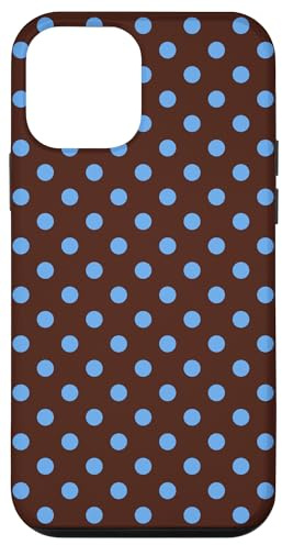 Brown and Blue Polka Dot Pattern Aesthetic Cute Polkadot Case for iPhone 12 mini