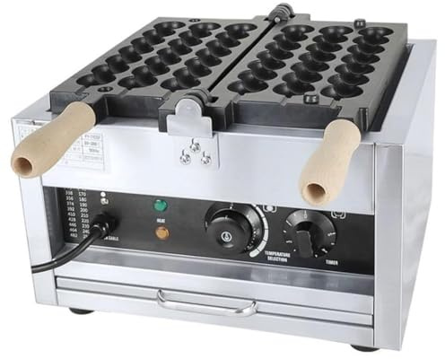 1400W Electric Bubble Waffle Maker with Skewers, Non-Stick Stainless Steel Ball Shape Pancake Machine, Time & Temp Control for Home Kitchen Snack