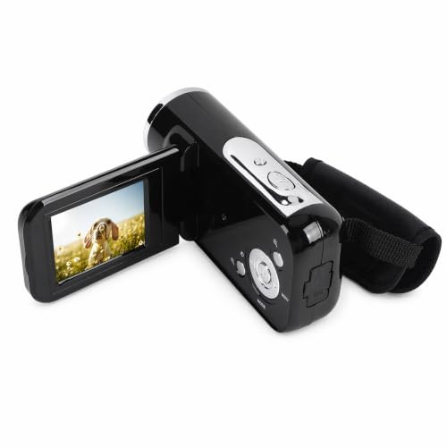 Fabater Videocamera Digitale, Videocamera 1080P Full HD, Zoom Digitale 16x da 16 MP, Schermo LCD da 2 Pollici, con Anti-vibrazione Elettronico, per YouTube Viaggi Matrimoni (BLACK)