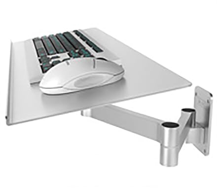 Ergonomic Keyboard Tray Wall Mount Arm with Full Motion Swivel Aluminum Platform for Desk