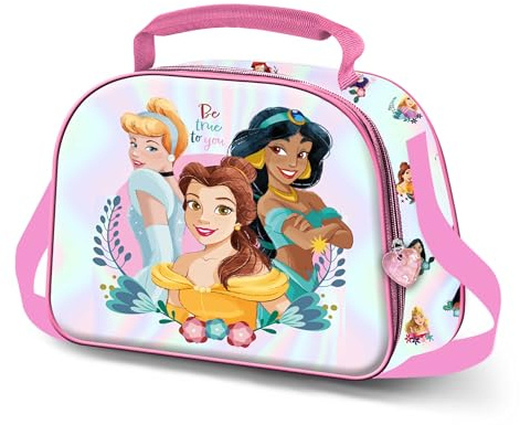 Disney Prinzessinnen Floral-3D Lunchbox-Tasche, Rosa, 26 x 20 cm