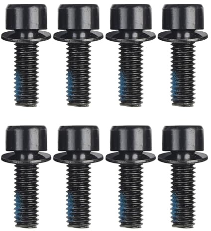 Serenophile 8 Pcs M6x18mm Disc Brake Caliper Mounting Bolts, Black High Carbon Steel Screws for Mountain Road for hybrid Bike Oil Brake Fixing