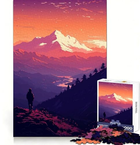 Naturästhetisches Pixel-Art-Puzzle mit 1000 Teilen für Teenager Gehirntraining,Gedächtnisübungen,entspannender Spaß,sicherer Verschluss, (Größe 38x52cm)