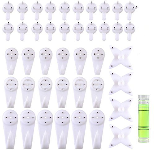 105Pack Picture Hangers for Hardwall Concrete Wall Hanging Photo Frames Drywall Hook Art Painting Display Hangers Clock Wedding Photos Hanging Hardware Kit for Home Office