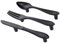 FBSHOP(TM) Set mit 3 modernen schwarzen Messer/Löffel/Gabel für Küchenschränke, Türen, Schränke, Schubladen, 76 mm