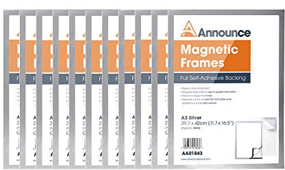 Announce Magnetic Frame A3 Silver (Pack of 10) AA01845