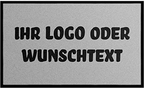 WohnDirect Fußmatte selbst gestalten I Geschenk mit ihrem Namen/Bild/Logo I große Auswahl, (85x150cm Hellgrau)