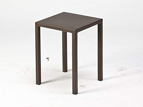 Tisch QUATRIS 40 x 40 x 45 H cm aus verzinktem Eisen und lackiert, Farbe antik grau, Höhe ideal auch als Tischhocker