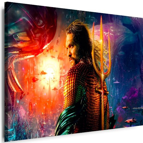 Myartstyle - Bilder Aquaman Film 120 x 80 cm Leinwandbilder Xxl - 1 Teilige Wandbilder Film Popular Movies Kunstdrucke w-P-2020-023