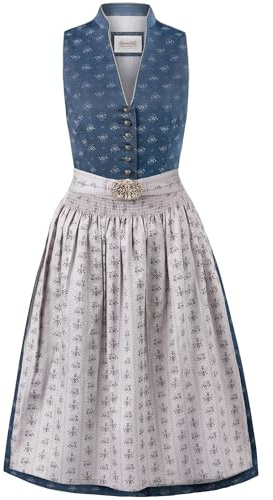 Stockerpoint Mujer Dirndl Amalie2 Vestido para ocasión Especial Not Applicable, Gris Azulado Oscuro, 36