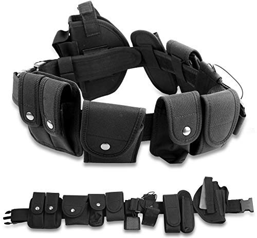 BAIGIO Tactical Utility Belt with Holster System Multifunctional Waist Pack Heavy Duty Security Guard Equipment Molle Pouch Kit