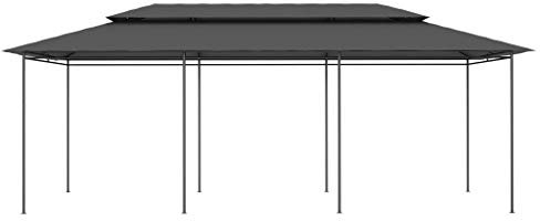 Tidyard Gazebo Sunshade Shelter, Outdoor Canopy for Dinners, Gatherings, Weddings, BBQ Parties, Camping 600x298x270 cm Anthracite