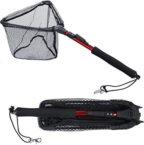 Sougayilang Épuisette de pêche - Poteau télescopique pliable et pliable avec poignée en EVA - Maille en nylon durable - Pour attraper ou relâcher les poissons - RDJ75CM