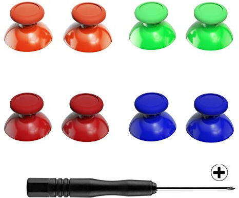 eXtremeRate Joystick pour Manette Switch Pro, Stick Analogique 3D de Remplacement pour Nintendo Switch Pro Manette, Thumbstick 3D Customisé pour NSP Rouge & Orange & Vert & Bleu