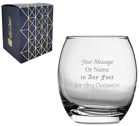 Personalised Engraved 13oz Nouveau Tumbler, Gift Boxed, Personalise with Any Message