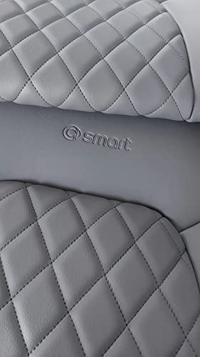Top Car Athens || Rhombus || 2 Luxus Autositzbezüge | Kunstleder & Synthetik | 100% passgenau | Kompatibel mit SMART FORTWO (451) | Farben Grau (Kompatibel mit SMART FORTWO (451))