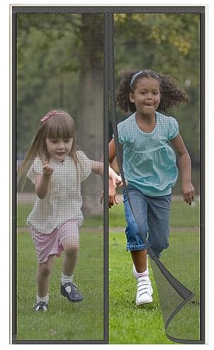 Orumrud Zanzariera Magnetica per Porte 75x210 cm, Tenda Zanzariera Porta Fibra di Vetro Resistente Anti Zanzare per Porta Scorrevole Balcone Soggiorno Camera Ingresso Chiusura Automatica, Grigio