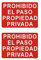 Andchi 2 piezas Prohibido el paso de propiedad privada - Señal de prohibición - Señal de disuasión Ideal para colgar y advertir, Cartel de metal de aluminio 25 x 35 cm
